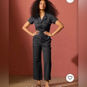 Pistola Black Short Sleeve Jumpsuit